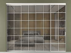 Перегородка Formato внутри проёма 4 створки с синхронным механизмом