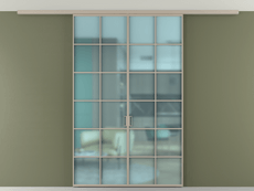 Перегородка Формато вдоль стены на потолок 2 створки