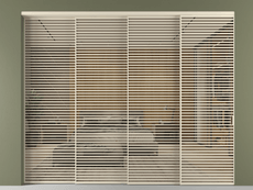 Перегородка Формато внутри проёма 4 створки с синхронным механизмом