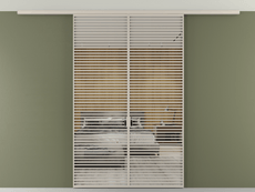 Перегородка Formato вдоль стены на потолок 2 створки