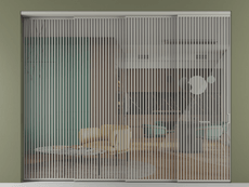 Перегородка Формато внутри проёма 4 створки с синхронным механизмом