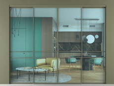 Перегородка Formato внутри проёма 4 створки