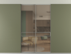 Перегородка Formato внутри проёма скрытое крепление в потолок 2 створки