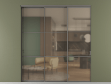 Перегородка Формато внутри проёма 3 створки с синхронным механизмом