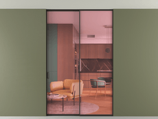 Перегородка Formato внутри проёма скрытое крепление в потолок 2 створки