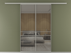 Перегородка Formato вдоль стены 2 створки