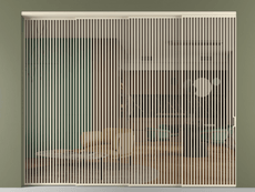 Перегородка Formato внутри проёма 4 створки с синхронным механизмом