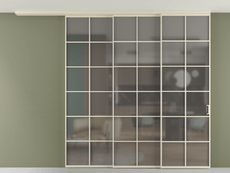 Перегородка Формато вдоль стены на потолок 3 створки с синхронным механизмом