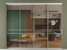 Перегородка Формато внутри проёма 4 створки с синхронным механизмом