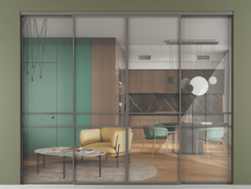 Перегородка Formato внутри проёма 4 створки