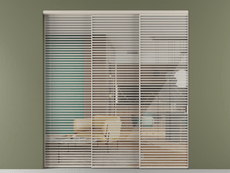 Перегородка Формато внутри проёма 3 створки с синхронным механизмом