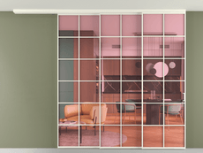 Перегородка Формато вдоль стены на потолок 3 створки с синхронным механизмом