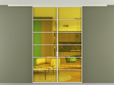 Перегородка Формато вдоль стены на потолок 2 створки