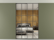 Перегородка Formato внутри проёма скрытое крепление в потолок 2 створки