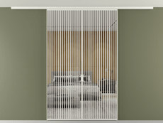 Перегородка Formato вдоль стены на потолок двустворчатая