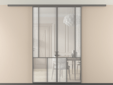 Перегородка Мозаик вдоль стены на потолок 2 створки