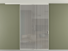 Перегородка Formato вдоль стены на потолок 2 створки с синхронным механизмом