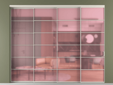 Перегородка Formato внутри проёма 4 створки с синхронным механизмом