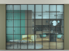 Перегородка Formato внутри проёма скрытое крепление в потолок 4 створки