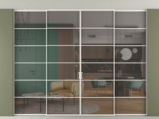 Перегородка Formato внутри проёма скрытое крепление в потолок 4 створки