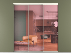 Перегородка Formato внутри проёма 3 створки с синхронным механизмом