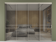 Перегородка Formato внутри проёма 4 створки с синхронным механизмом