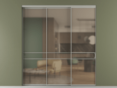 Перегородка Formato внутри проёма 3 створки с синхронным механизмом