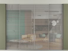 Перегородка Формато внутри проёма скрытое крепление в потолок 4 створки