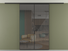 Перегородка Формато вдоль стены на потолок 2 створки