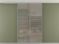 Перегородка Формато вдоль стены на потолок 2 створки с синхронным механизмом