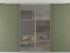 Перегородка Formato вдоль стены на потолок 2 створки