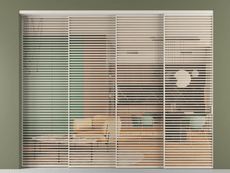 Перегородка Формато внутри проёма 4 створки с синхронным механизмом