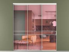 Перегородка Formato внутри проёма 3 створки с синхронным механизмом