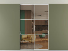 Перегородка Формато внутри проёма скрытое крепление в потолок 2 створки