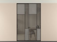 Перегородка Мозаик внутри проёма скрытое крепление в потолок 2 створки