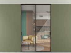 Перегородка Формато внутри проёма скрытое крепление в потолок 2 створки