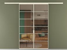 Перегородка Формато вдоль стены 2 створки