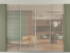 Перегородка Formato внутри проёма скрытое крепление в потолок 4 створки