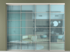 Перегородка Formato внутри проёма 4 створки с синхронным механизмом