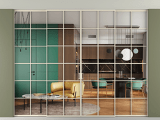 Перегородка Формато внутри проёма скрытое крепление в потолок 4 створки