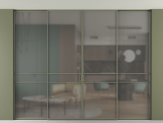 Перегородка Formato внутри проёма скрытое крепление в потолок 4 створки