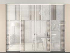 Перегородка Mosaic внутри проёма скрытое крепление в потолок 4 створки