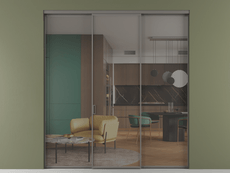 Перегородка Formato внутри проёма 3 створки