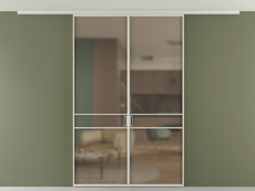 Перегородка Formato вдоль стены на потолок 2 створки