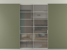 Перегородка Formato внутри проёма скрытое крепление в потолок 2 створки