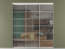 Перегородка Formato внутри проёма 3 створки с синхронным механизмом