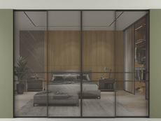 Перегородка Formato внутри проёма скрытое крепление в потолок 4 створки