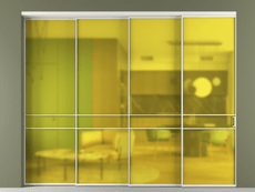 Перегородка Formato внутри проёма 4 створки с синхронным механизмом