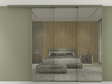 Перегородка Формато вдоль стены на потолок 3 створки с синхронным механизмом