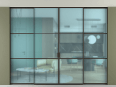 Перегородка Formato внутри проёма скрытое крепление в потолок 4 створки